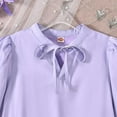 thumbnail image 6 of Ruyang Girls Puff Sleeve Blouse Plain Dress Shirt Teens Fashion Lace-up Shirts Solid Baggy Aesthetic School Formal Tops, 6 of 6