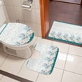 thumbnail image 5 of Seahorse Coral Shell Bathroom Rugs Set Starfish Ocean Wave Non Slip Absorbent Soft Bath Mats 3 Piece Set with Bathroom Rug, U-Shaped Floor Mat, Toilet Seat Cover Large Size, 5 of 9