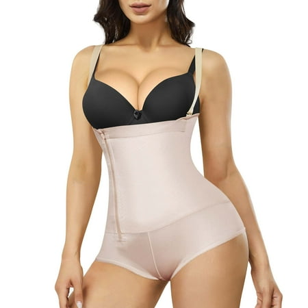 

Eleady Women s Full Body Shaper Open Bust Corset Latex Waist Trainer Bodysuit Tummy Control Shapewear (Beige XX-Large)