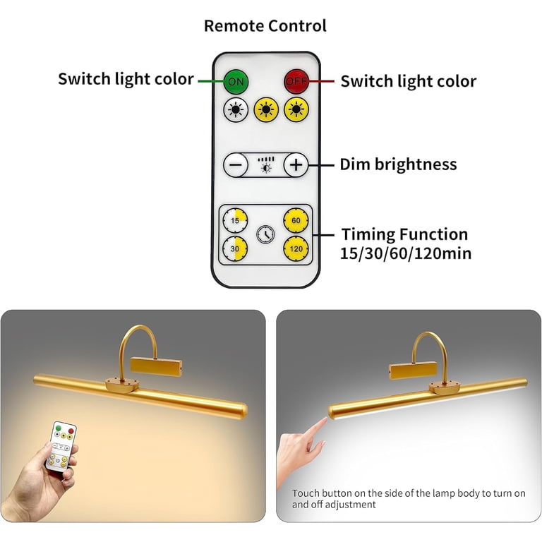 Rechargeable Magnetic Picture Light - Touch & Remote Dimmable LED Art Light For Wall Frames 1 thumbnail image