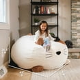 thumbnail image 3 of Big Joe Wild Things Foam Filled Animal Bean Bag Chair with Removable Cover, Francesca Feline Snugglepuff, Soft Faux Fur, 3 feet Big, 3 of 8