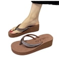 thumbnail image 7 of DIVVce Rhinestone Wedge Flip Flops For Women Open Toe Slip On Comfortable Casual Summer Footwear, 7 of 7
