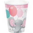 thumbnail image 1 of Creative Converting 346221 9 oz Enchanting Elephants Girl Cups - 96 Count, 1 of 1