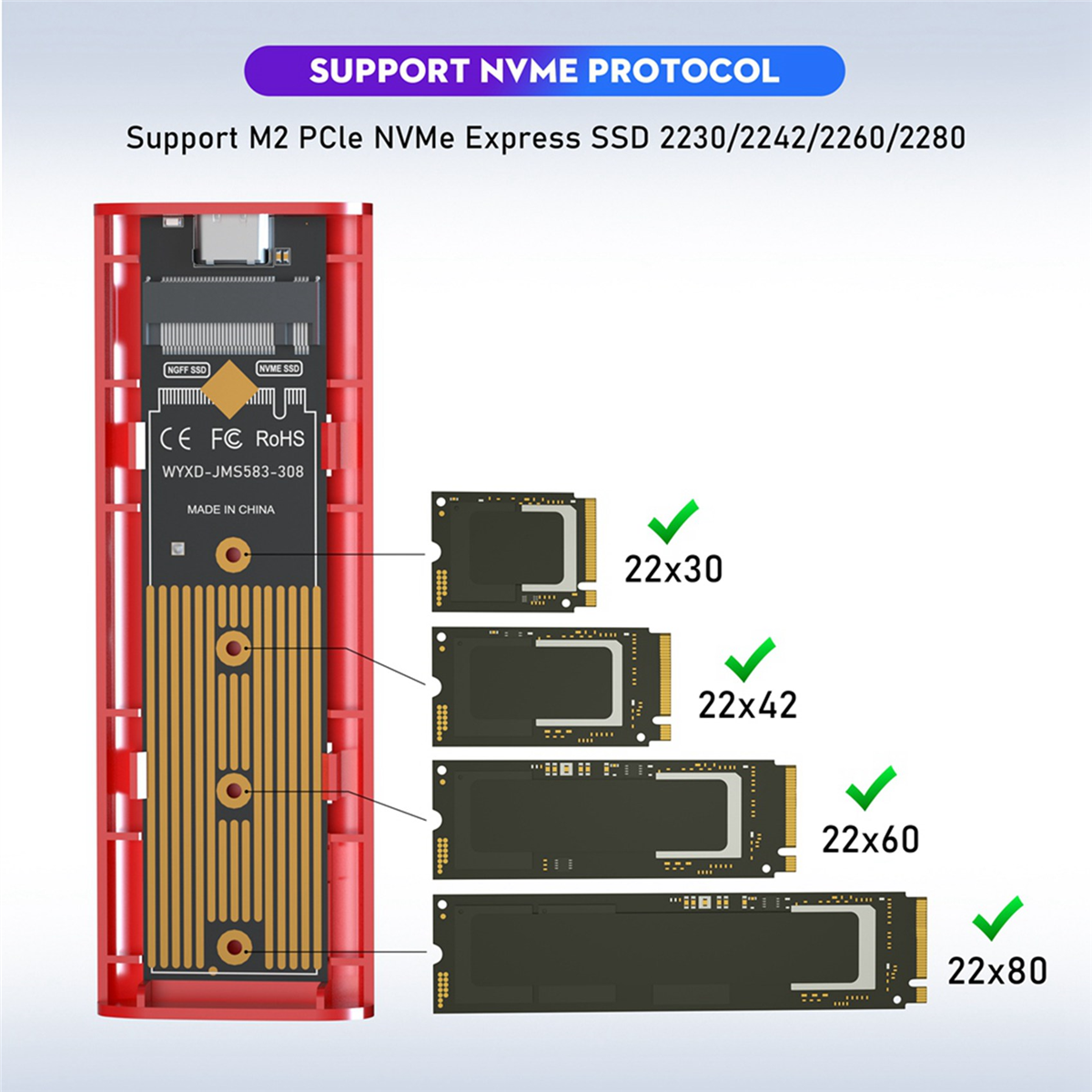 2X M2 SSD Case M.2 to USB 3.1 Gen 2 10Gbps NVMe SSD Enclosure for NVMe PCIE M Key/ (B+M) Key SSD Hard Disk, M2 SSD Case,2 x M.2 SSD Enclosure 2 x USB-C to USB-C Cable,Grey