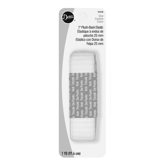 Dritz 1"x1 Yd Plush Elastic-Black & White