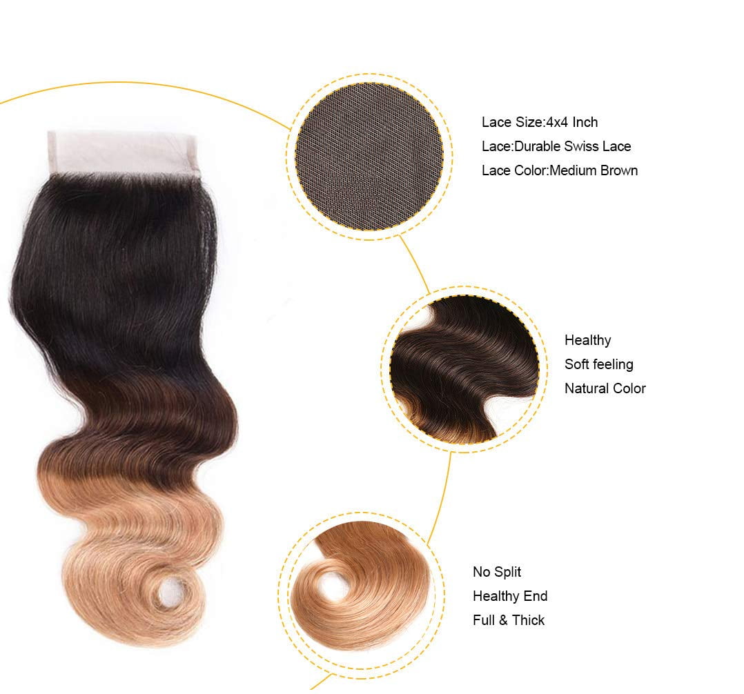 Unique Bargains Ombre Three Town#1B/4/27 Color Black Brown Blonde