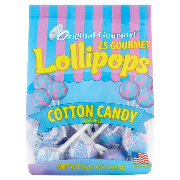 Original Gourmet Cotton Candy Flavored Gourmet Lollipops, 25 count, 9.