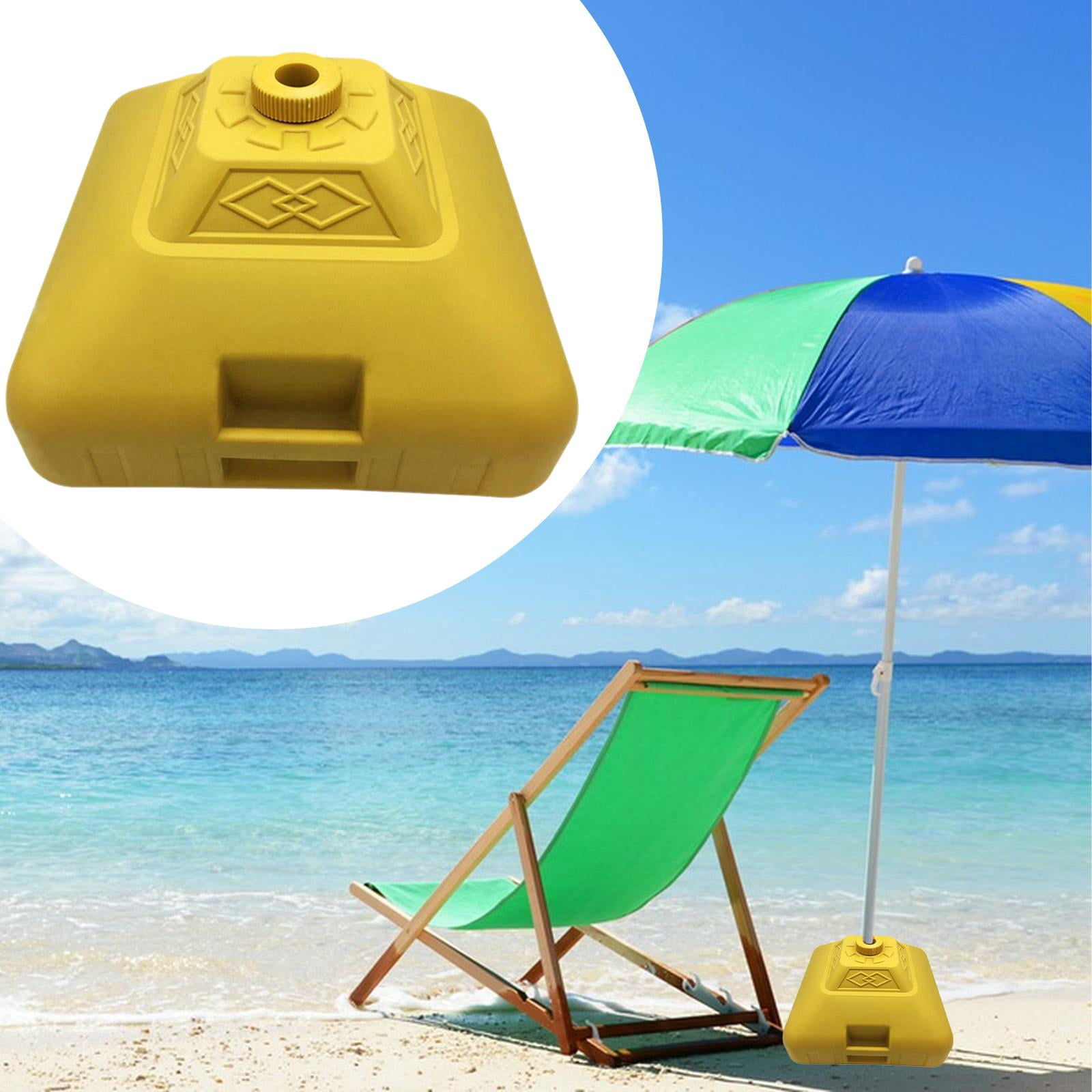 figatia Water Fillable Umbrella Base Parasol Holder, Square Patio Umbrella Holder Outdoor Umbrella Stand for Yard Lawn Beach Poolside Yellow