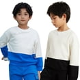 thumbnail image 3 of WOLLED Sweatsuit for Girls Kids Toddler Spring Fall Long Sleeve Pullover Tops 4-12Y Youth Solid Color Drop Shoulder Neck Loose Sweatshirt, 3 of 9