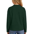 thumbnail image 4 of Resicozy Girls Long Sleeve Shirts Turtleneck Casual Base Slim Fit Fall Shirt for Kids, Soft Winter Tops for School Outdoor Daily Wear 2-13 Years Dark Green 150, 4 of 6