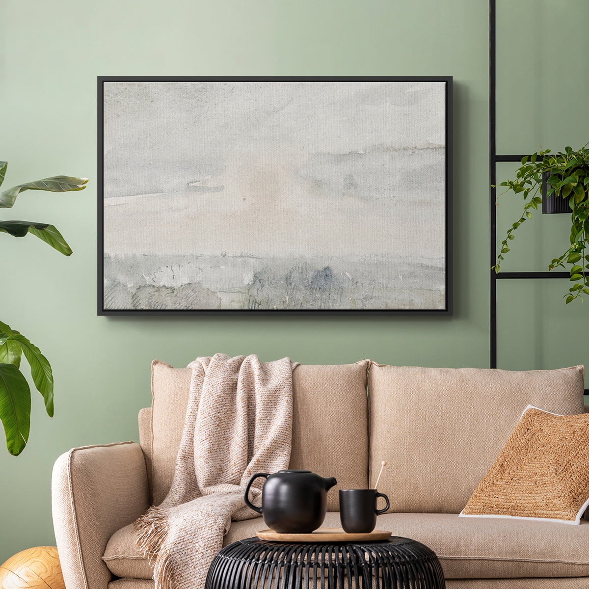 Vintage Landscape-CCCXXXIX By Wexford Home Framed in Black Wood Gallery Wrapped Canvas 17 in. x 25 in.