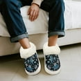 thumbnail image 4 of POLERO Fuzzy Platform Slippers for Women with Sea Turtle Plumeria Floral Print Comfortable Women's House Slippers Cozy Gifts, Size 7-8, 4 of 7