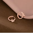 thumbnail image 4 of 925 Sterling Silver CZ Love Hoop Earrings for Women Teens Small Heart Huggie Earrings, 4 of 10