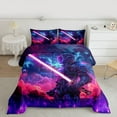 thumbnail image 2 of jejeloiu 3D Soldier Gradient Light Bedding Comforter Set,Modern Fashion Gaming Twin Comforter Sets,Purple Pink Blue Bedding Set For Boys,Ultra Soft Home Decor Reversible,2-Piece, 2 of 8