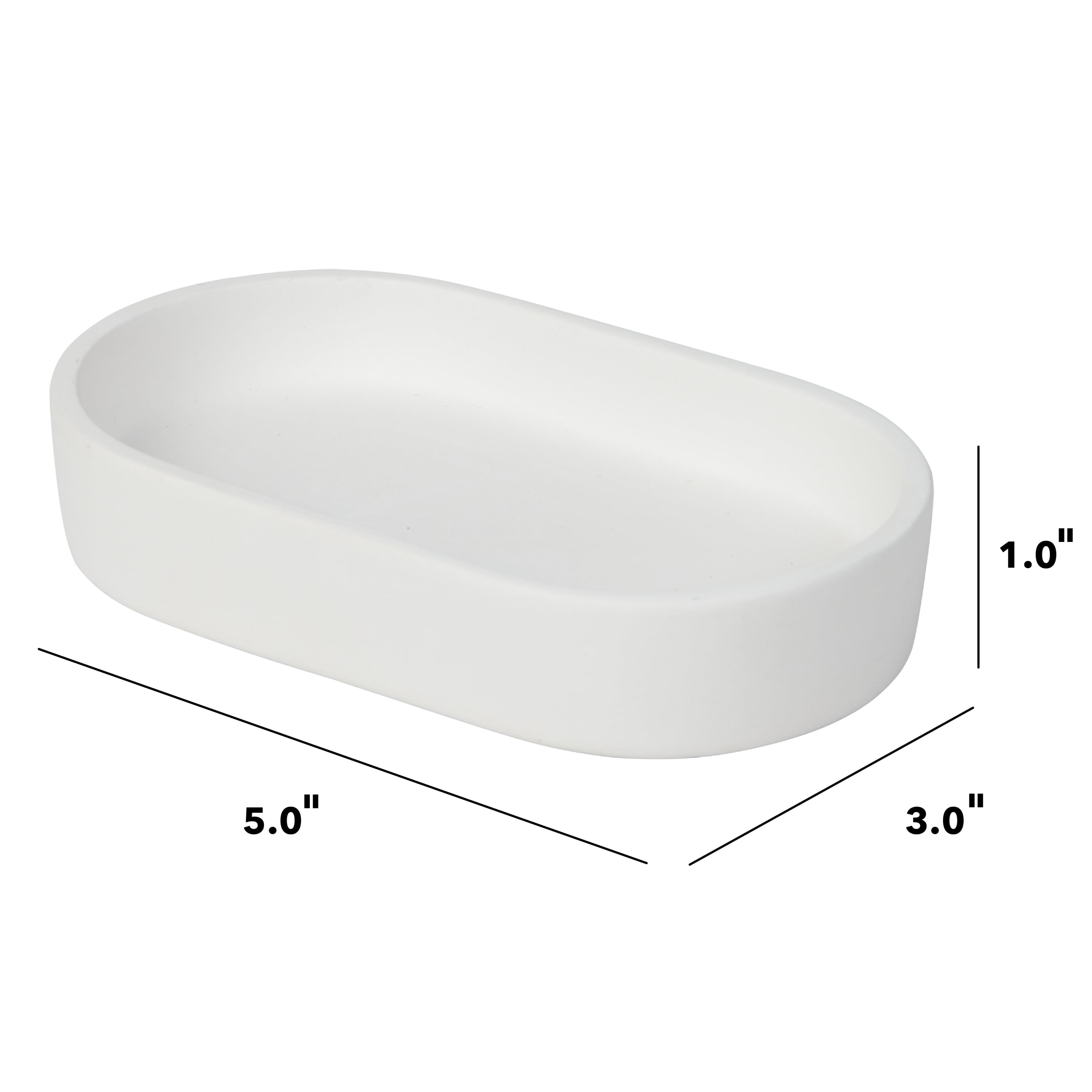 Hello Hobby Trinket Tray, White Ceramic, Ready to Paint 3"x5" Oval