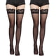 thumbnail image 1 of 2 pares de medias largas negras sexis de encaje hasta la rodilla calcetines de tubo antideslizantes accesorios de vestir con silicona antideslizante para mujeres y niñas, 1 of 5