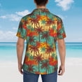 thumbnail image 6 of Fotbe Colorful Hawaii Palms Hawaiian Shirt for Men Unisex Summer Beach Casual Short Sleeve Cotton Linen Button Down Shirts-Medium, 6 of 9