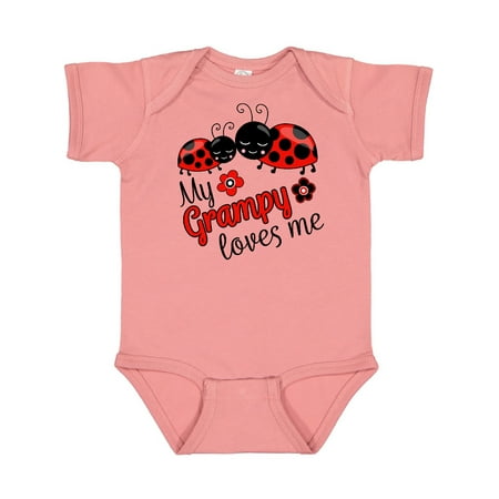 

Inktastic My Grampy Loves Me with Cute Ladybugs Gift Baby Boy or Baby Girl Bodysuit