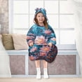 thumbnail image 7 of BZSMCE Wearable Blanket Hoodie Fashion Moonlit Blossom Home Wear, 7 of 7
