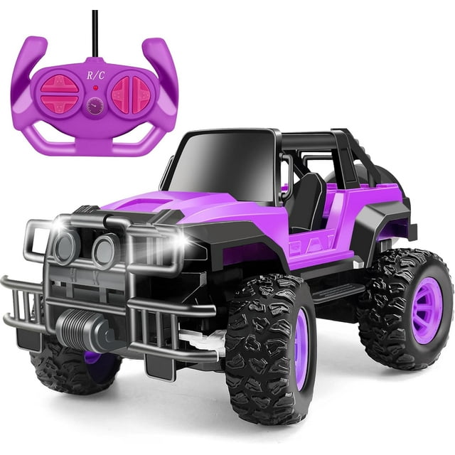 Remote Control Car RC Racing Cars, 1:20 Scale Jeep Remote Control Monster Truck, 2.4Ghz LED Light Off-Road Rc Cars,Toy (Purple)