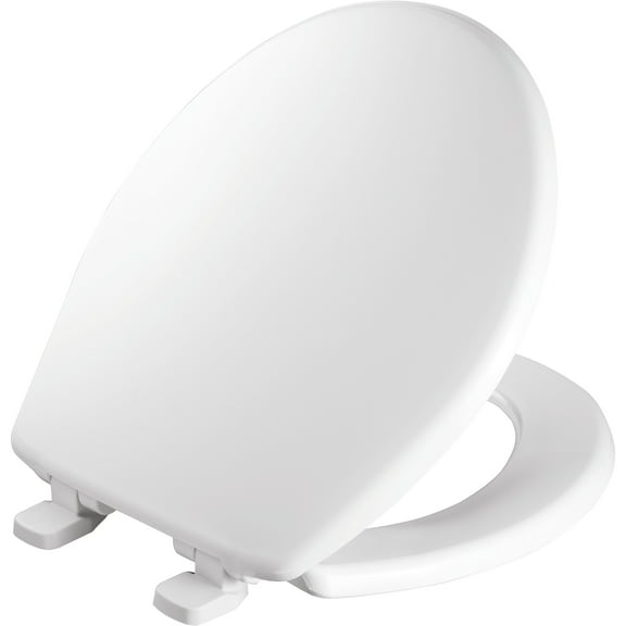 Mayfair Just Lift Slow Close Round Plastic Toilet Seat in White