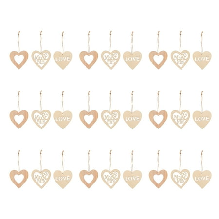 

Frcolor 30Pcs Heart Piece Pendant Valentine Wooden Pendants Valentine Party Decor Hanging Decor