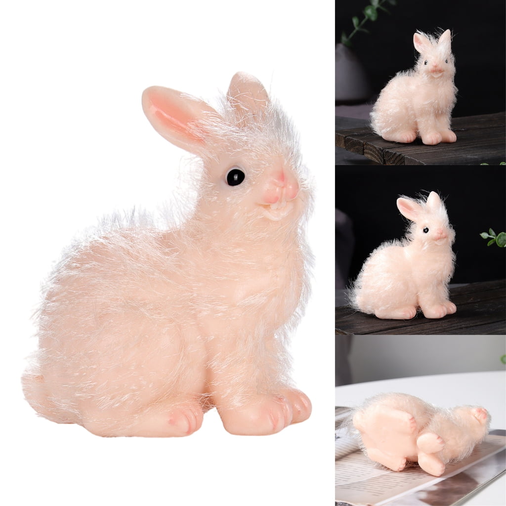 KUFptva Realistic Rabbit Doll for Child Silicone Rabbit Model Toy Reborns Pet Raise Figurine for Kids Collectable