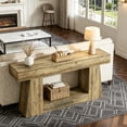 thumbnail image 2 of Fnova 63" Farmhouse Console Table, 2-Tier Rustic Entryway Table with Storage, Narrow Long Sofa Table for Living Room, Hallway, Foyer, 2 of 14