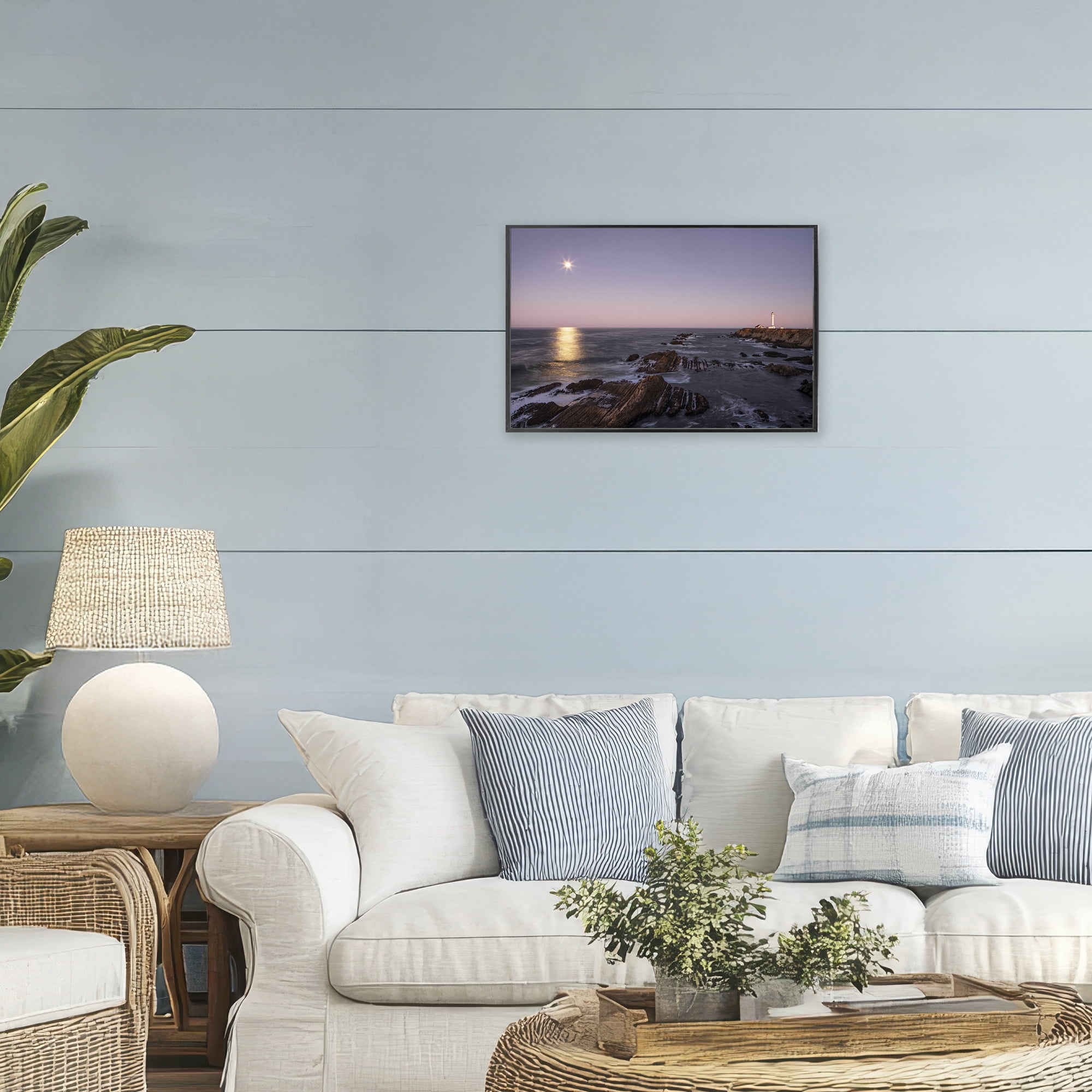 Stupell Industries Moon Arena Coastline Black Framed Giclee Art, design by Shelley Carlisle