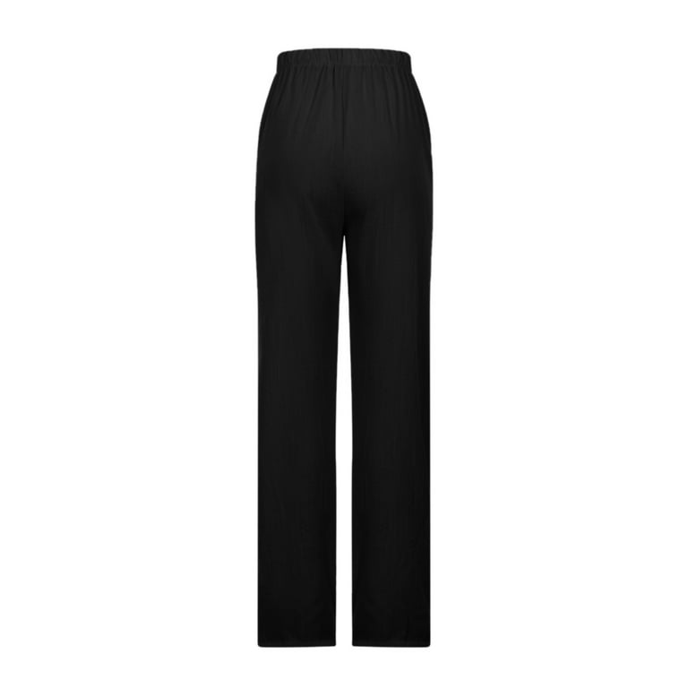 Bigersell Oversized Pants for Women Full Length Pants Women's Fashion Slim  Fit Comfortable Solid Color Pocket Casual Flared Pants Ladies Relaxed Fit  Straight Leg Pant 