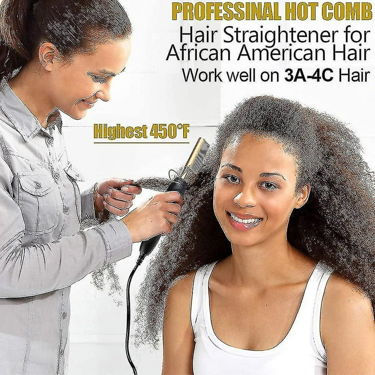 Hot Comb Straighteners Electric Hair Straightener For Thick Afro Hair Wig Beard Hot Anti scald Portable Curling1pc