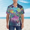 thumbnail image 3 of Multicolored Airplanes Mens Hawaiian Shirt Short Sleeve Casual Button Up Tropical Summer Beach Shirt, 3 of 9