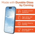 thumbnail image 2 of onn. Corning Glass Screen Protector for iPhone 16 Pro, Made with Durable Glass by Corning®, with Advanced Easy Application Tray, 2 of 4