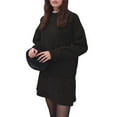 thumbnail image 2 of Conjunto de Suéter y Falda para Mujer, 2 Piezas. Suéter Holgado de Punto con Falda Corta. Café Oscuro L, 2 of 8