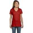 thumbnail image 2 of Hanes S04V T-Shirt à Col en V Nano-T pour Femmes, Rouge Foncé - 3TG, 2 of 5