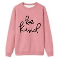 thumbnail image 1 of HUITKMM Chandails pour Femmes Dames Mode Décontractée à Lettres Imprimées Col Rond Manches Longues Chandail à Capuchon Épaules Dénudées Haut TG, 1 of 2