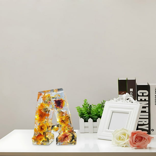 Flower Night Light Flower Letter Resin Home Decoration Gift