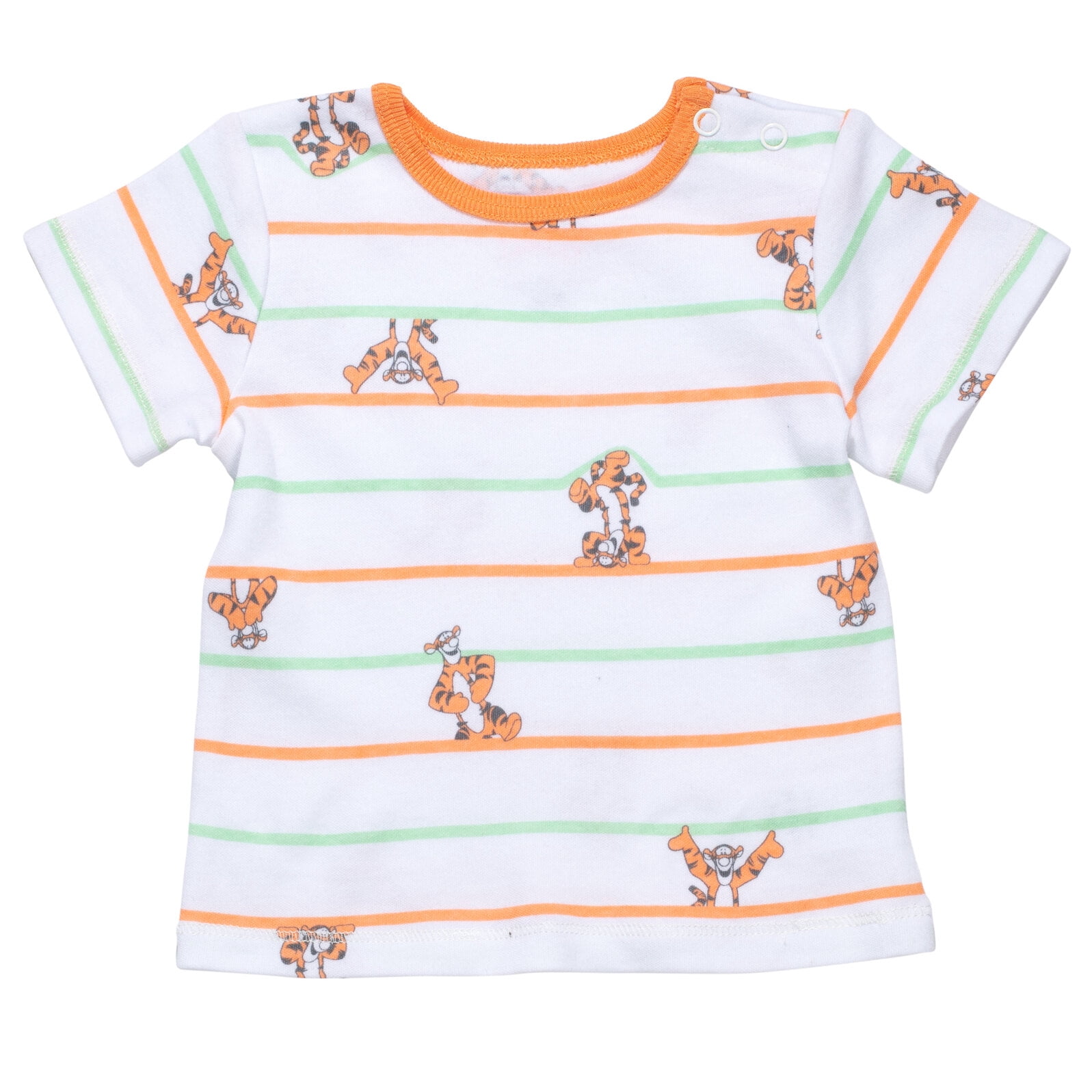 Disney Winnie the Pooh Baby Boys' Shortall and T-Shirt Set with Hat Tigger Orange