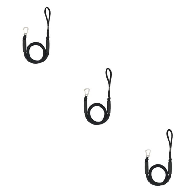 Transemion 2 Pcs Ligne de Quai Durable et Robuste avec Crochet Partenaire d'Amarrage Fiable Noir 3Ensemble