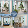 thumbnail image 5 of Aqua Teal Stripe Outdoor Curtains for Patio Waterproof,Windproof Privacy Curtains with Weighted Bottom,Geometric Grey White Vertical Striped Outside Drapes for Picnic Garage Yard 54"x95" 1 Panel, 5 of 8