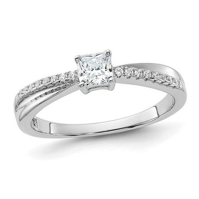 Sterling Silver Cubic Zirconia (CZ) Polished Promise Ring
