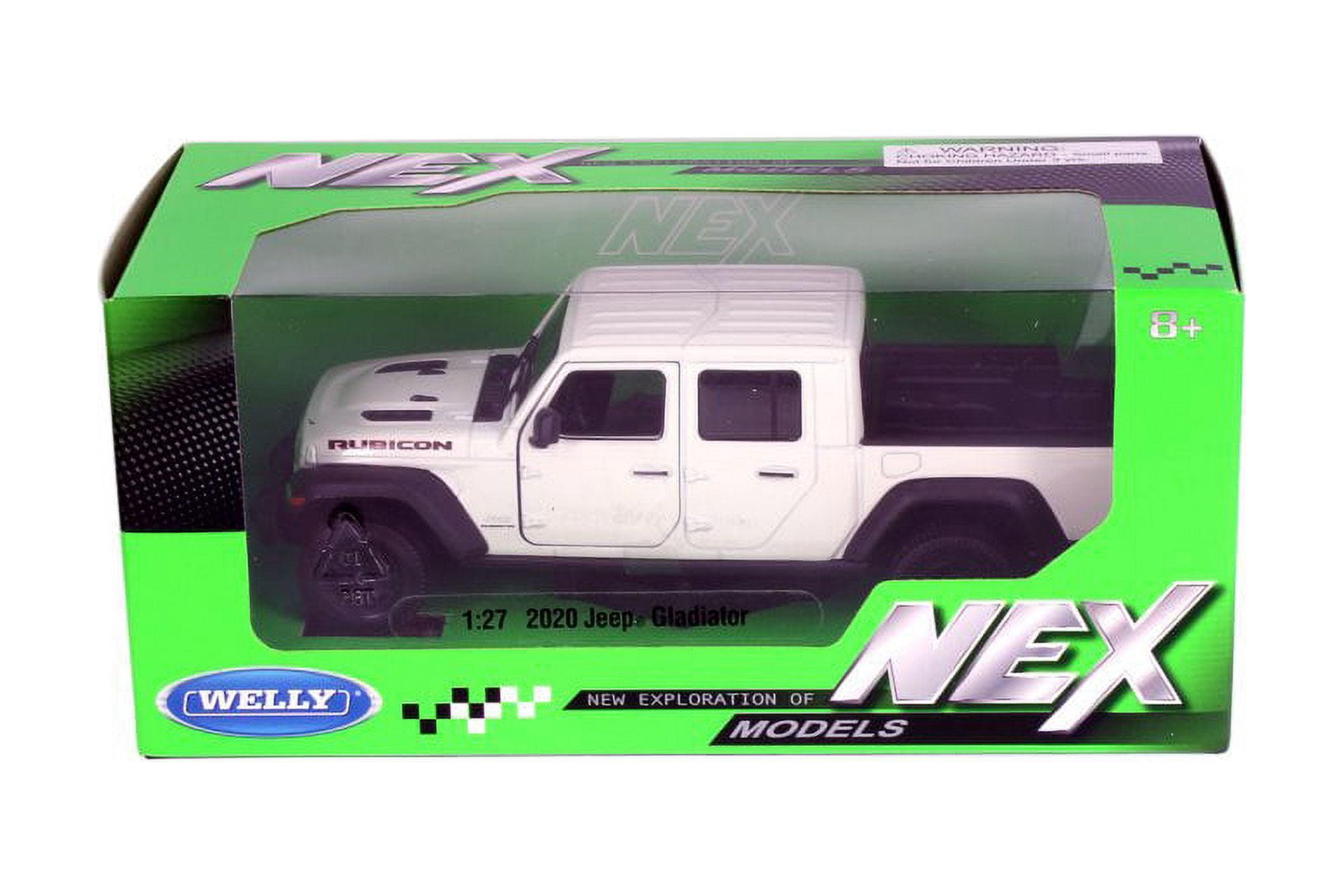 2020 Jeep Gladiator Pickup Truck, White - Welly 24103WWT - 1/27 scale Diecast Model Toy Car