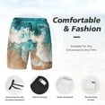 thumbnail image 3 of Haiem Ocean Wave Crash Mens Swim Trunks with Compression Liner 2 in 1 Swimming Shorts Stretch Swimwear Quick Dry,Board Shorts-Small, 3 of 9