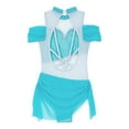 thumbnail image 4 of Alvivi Kids Girls Off-Shoulder Leotard Ballet Modern Dance Performance Bodysuit Blue 8, 4 of 7