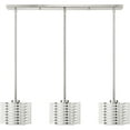 thumbnail image 2 of 4.5 inch 3 Light Brushed Nickel Linear Chandelier with Hand Blown Satin Opal White Glass Shade, 2 of 6