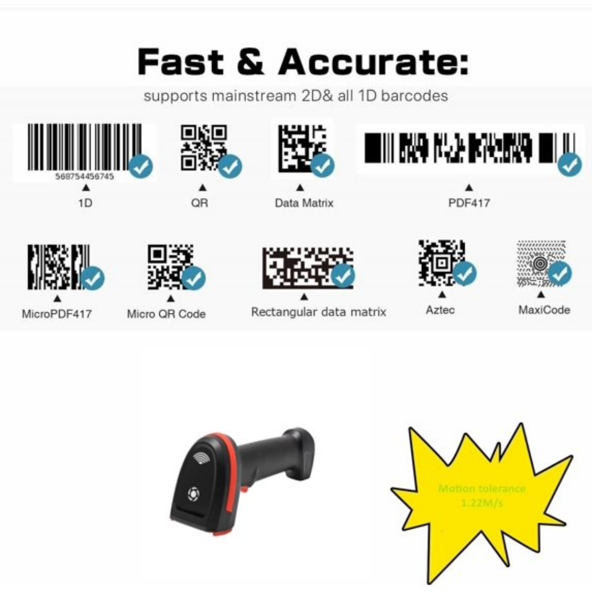 XIANJINO Fully Upgraded Wired 2D QR Barcode Scanner with Stand USB Wired, Connect Smart Phone Tablet PC, 2D COMS Image Bar Code Reader