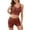 01 Red, variant on Camisole Shorts Pajamas Sets for Women Sexy Lace Trim Crop Top Summer Ribbed Knit Sleepwear 2 Piece Pjs Lounge Set