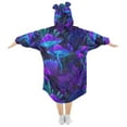 thumbnail image 2 of FORMRS Wearable Blanket Hoodie with Sleeves for Kids Cozy Flannel Sweatshirt, Night Mushrooms Pattern, 2 of 7