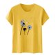 thumbnail image 3 of Blusas de Manga Corta para las Mujeres Divertida Impresión Cuello Redondo Camiseta Vintage, Blusas de Primavera para las Mujeres, 3 of 5