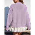 thumbnail image 5 of Women'S Knit Crochet Open Front Sweater Long Sleeve Button Flowers Loose Short Cardigan Outerwear Coats L, 5 of 7
